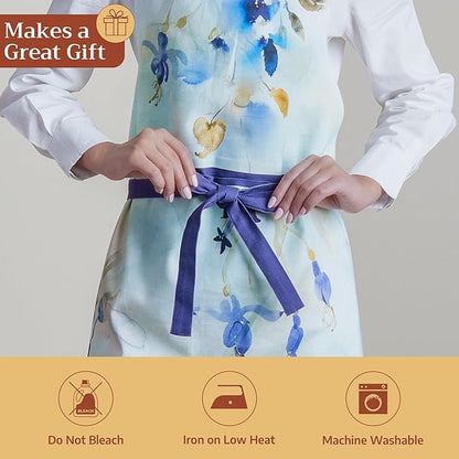 Maison d' Hermine 100% Cotton Apron for women with Pocket Kitchen Chef Apron for Men Cooking Spring Summer