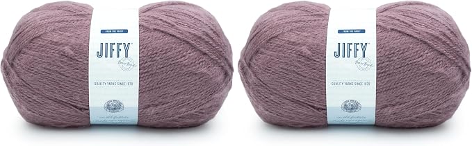 Lion Brand Yarn Jiffy Bonus Bundle, Acrylic Yarn for Crochet, Plum, 2 Pack