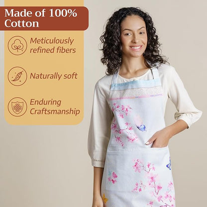 Maison d' Hermine 100% Cotton Apron for women with Pocket Kitchen Chef Apron for Men Cooking Spring Summer