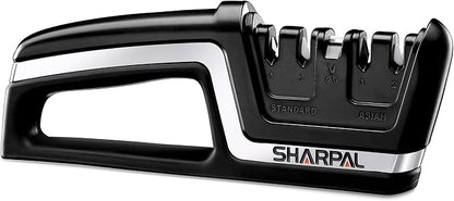 SHARPAL 104N 5-in-1 Professional Knife & Scissors Sharpener, Sharpening Tool for Straight & Serrated Blades, Repairs & Hones Euro/American & Asian Knives, Fast Scissor Sharpening Fathers Day Gift