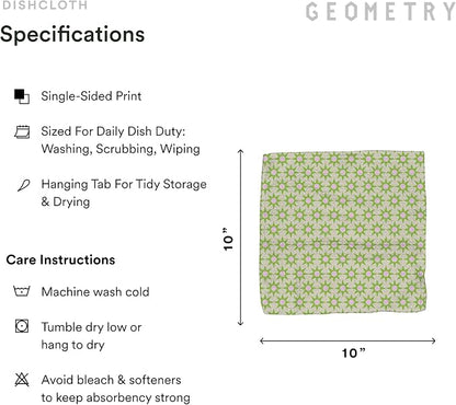 GEOMETRY Kitchen Dish Cloths - Spring & Summer Collection - Premium Dishcloths with Geoweave - Absorbent & Fast Drying Kitchen Towels - Paradise, 10" x 10" - 3-Pieces