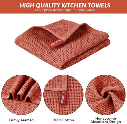 Nialnant 6 Pack Dish Rags, 100% Cotton Kitchen Dish Cloths for Washing Dishes, Soft and Absorbent Cleaning Rags - 12x12 Inch