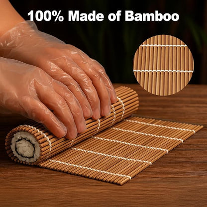 Bamboo Sushi Rolling Mat, Sushi roll maker, Sushi making kit, Bamboo Sushi Rolling Mat Carbonized Color (light brown, 1pcs)