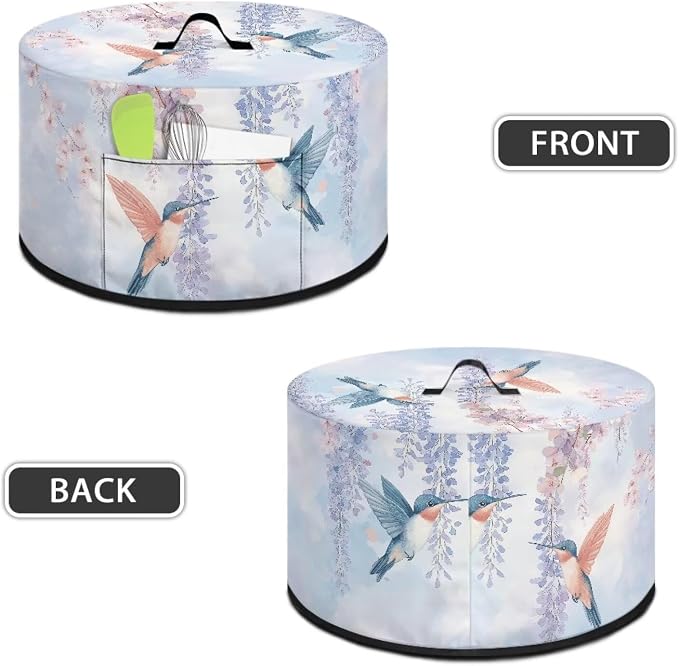 Slow Cooker Dust Cover Compatible with 6-8 qt Crock for Pot Highland Blue Hummingbird Floral Small Kitchen Appliance Decor Dust Cover