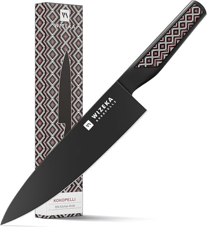 WIZEKA Chef Knife: 8 Inch: Extreme Sharp Kitchen Knife: Full Tang High Carbon Stainless Steel: Chef's knife with Ergonomic Handle with Unique Patterns,Kokopelli Series