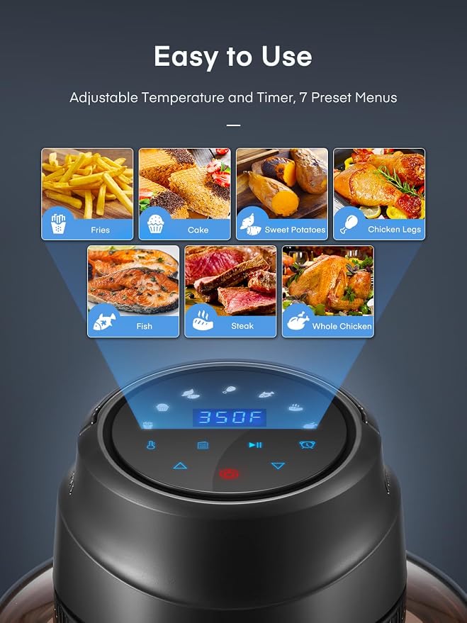 Air Fryer Lid for Instant Pot 6Qt/8Qt, 7 in 1 with LED Touchscreen, Turn Your Pressure Cooker Into in Seconds, Air Fryer Accessories and Recipe Cookbook Included