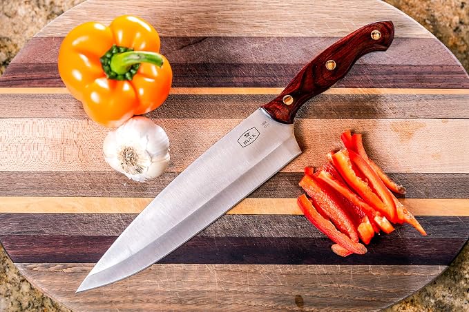Buck Knives 931 Chef's Knife, 8" 420HC Stainless Steel Blade Kitchen Knife, Polished Rosewood DymaLux Handle, Full Tang Made in the USA Kitchen Cutlery, 9.1 oz