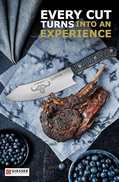 Giesser since 1776, PremiumCut, The Wolfpack, German Chefs Knife 8 inch - Rock n Chop Knife, BBQ boys knife, Chopping knife for meat and vegetables