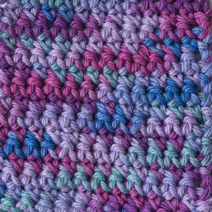 Lily Sugar'n Cream 100% Cotton Yarn 6-Pack Bundle with Bella's Crafts Stitch Markers (Ombre Fun Mix)