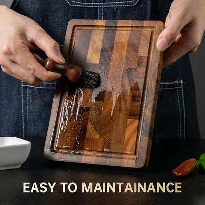 THETCHRY Walnut Wood Cutting Board for Kitchen, Small Chopping Board Portable, Compact Size for Daily Prep Stable Use, 9"x6"x0.8"