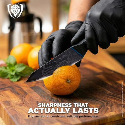 Dalstrong Knife Set - 2 Piece - BATMAN™ Shadow Black Edition - 8" Chef Knife 3.75" Paring Knife - High Carbon 7Cr17MoV Steel - Black Titanium Kitchen Knife - Collection Item - G10 Handle - Sheath