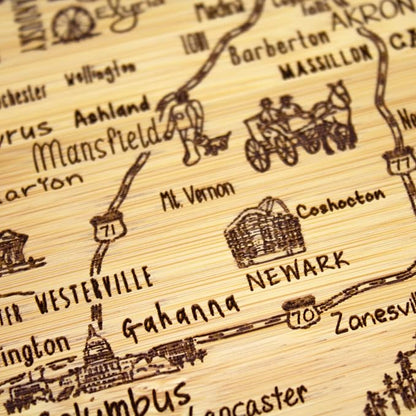 Totally Bamboo A Slice of Life Ohio State Serving and Cutting Board, 11" x 8.75"