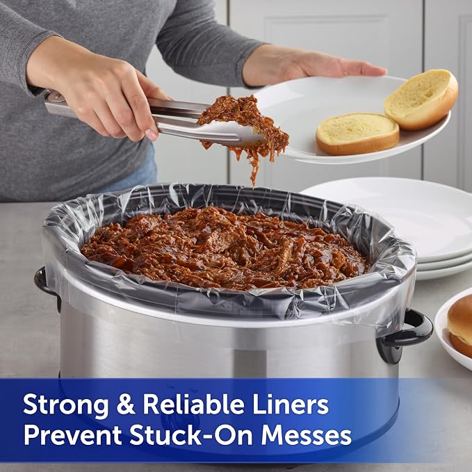 Reynolds Kitchens Slow Cooker Liners, 6 Pack, Fits 3-8 Quart Round and Oval Slow Cookers, BPA-Free Nylon Blend Construction, Heat-Resistant Up to 400F, Prevents Stuck on Food