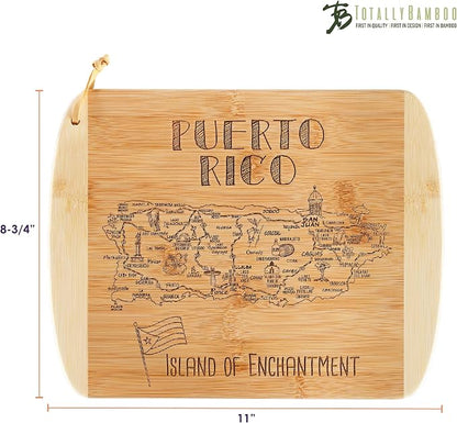 Totally Bamboo A Slice of Life Puerto Rico Serving and Cutting Board, 11" x 8.75"