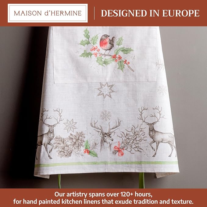 Maison d' Hermine 100% Cotton Apron for women with Pocket Kitchen Chef Apron for Men Cooking Spring Summer