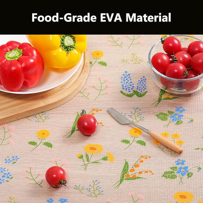 INNOLITES Shelf Liners for Kitchen Cabinets Non-Adhesive Drawer Liner with Floral, Waterproof Durable Easy to Clean, for Refrigerator, Shelves (Colorful Floral, 17.5" x 360")