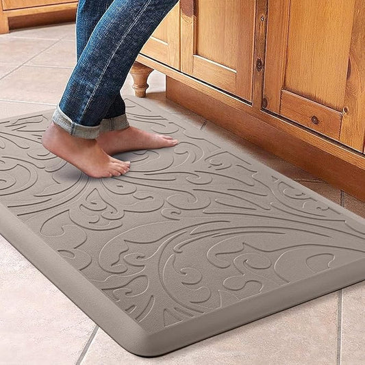 KMAT Kitchen Mat Cushioned Anti-Fatigue Floor Mat Waterproof Non-Slip Standing Mat Ergonomic Comfort Floor Mat Rug for Home,Office,Sink,Laundry,Desk 30"(L) x 20"(W),Khaki