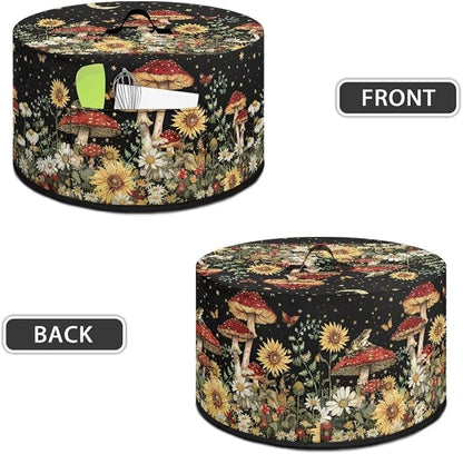 Daisies Mushrooms Slow Cooker Dust Cover Crock for Pot Cover Fits 6-8 qt Oval Slow Cooker Sunflowers Small Appliance Protection Cover Kitchen Accessories Decor