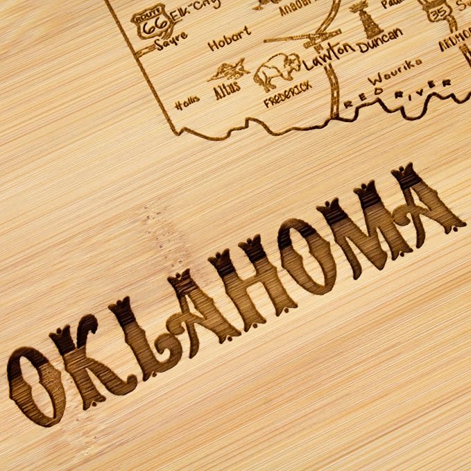 Totally Bamboo A Slice of Life Oklahoma State Serving and Cutting Board, 11" x 8.75"