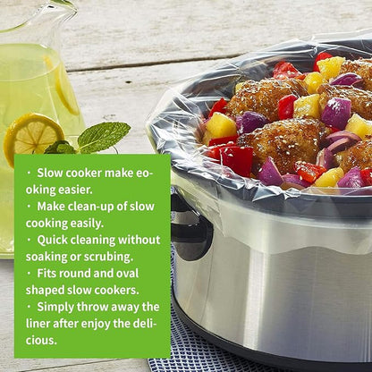 ECOOPTS Slow Cooker Liners Disposable Cooking Bags Small Size Pot Liners Fit 1QT to 3QT Suitable for Oval & Round Pot (20)