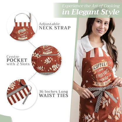 Maison d' Hermine 100% Cotton Apron for women with Pocket Kitchen Chef Apron for Men Cooking Spring Summer
