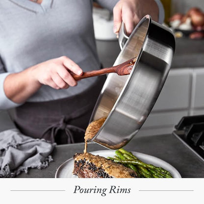 Merten & Storck Tri-Ply Stainless Steel 8 Piece Cookware Pots & Pans Set,Professional Cooking,Multi Clad,Measurement Markings,Drip-Free Pouring Edges,Durable Glass Lids, Induction,Oven&Dishwasher Safe
