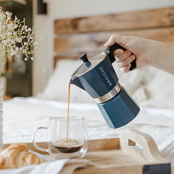 GROSCHE Milano Moka Pot | Stovetop Espresso Percolator & Coffee Maker – Portable, Ideal for Home and Camping