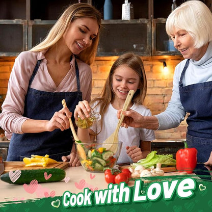 Bamboo Heart Shaped Spoon for Cooking - Wooden Cook with Love Spoon Kitchen Utensils, Mother's Day Gifts for Grandma Mom Couple Wife Hostesses House Warming