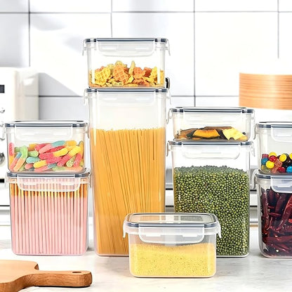 28 Pack Airtight Food Storage Containers with Lids, BPA Free Clear Pantry Storage Container for Kitchen Food Pantry Organizers and Storage, Plastic Pantry Organiser for Cereal,Flour and Sugar