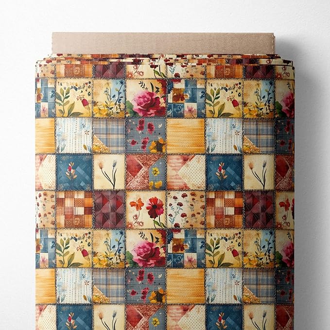 100% Cotton Fabric by the Yard – Turkish Quality Quilting & Sewing Fabric, 1 Yard x 1.69 Yards Wide, Patchwork Cotton for Crafts