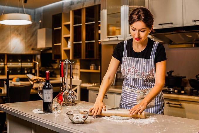 Rolling Pin for Baking Wood Rolling Pins 15.8-inch Dough Roller, Non-stick Pastry Dough Roller without Handles┃Perfect Gifts for Bakers