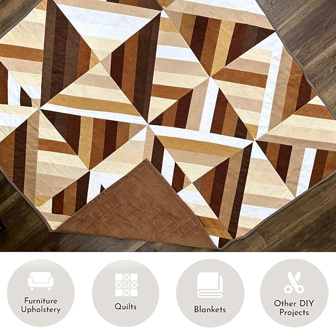 Nodsaw Solid Jelly Roll Fabric for Quilting 42 Strip 2.5" x 44", Cotton Fabric Strips Jelly Rolls for Quilting, Rug, Blanket, Quilt, and Crafts - Brown White Coffee Khaki Cream Ivory Natural