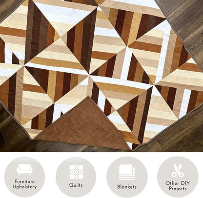 Nodsaw Solid Jelly Roll Fabric for Quilting 42 Strip 2.5" x 44", Cotton Fabric Strips Jelly Rolls for Quilting, Rug, Blanket, Quilt, and Crafts - Brown White Coffee Khaki Cream Ivory Natural