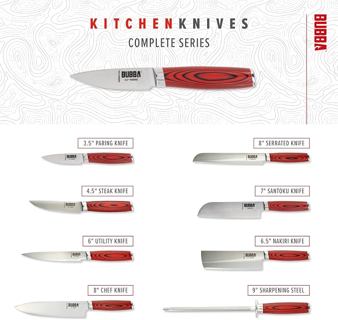 BUBBA Kitchen Series 3.5" Paring Knife perfect for trimming, slicing and peeling small produce.