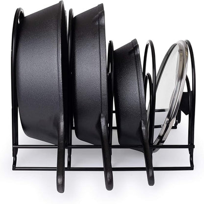 Cuisinel Heavy Duty Pots and Pans Organizer Rack - 12.2"-Inch Tall - 5 Tier Rack - Holds 60 LB - Cast Iron Skillets, Griddles, Shallow Cookware - Space Saving Kitchen Storage - No Assembly Required