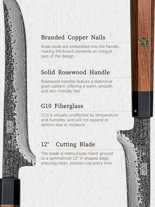 HOSHANHO Fillet Knife 7 Inch, Super Sharp Japanese Boning Knife in High Carbon Steel, Professional Hand Forged Fish Knives for Meat Poultry Cutting