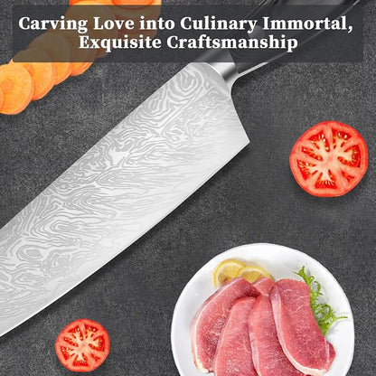 Chef Knife,Super Sharp Professional Kitchen Knife,Ultimate 8 Inch Chef's Knife with Ergonomic Handle, Gift Box for Family & Restaurant (silver)