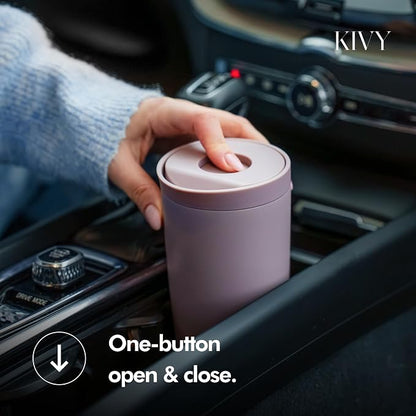 KIVY Thermos Mug 12oz [COFFEE MUG TO GO] - Insulated Stainless Steel Thermal Coffee & Tea Mug Dishwasher Safe & Leak Proof - Travel Mug - Coffee Cup - Drinking Mug Hot & Cold Beverages - Dark Blue
