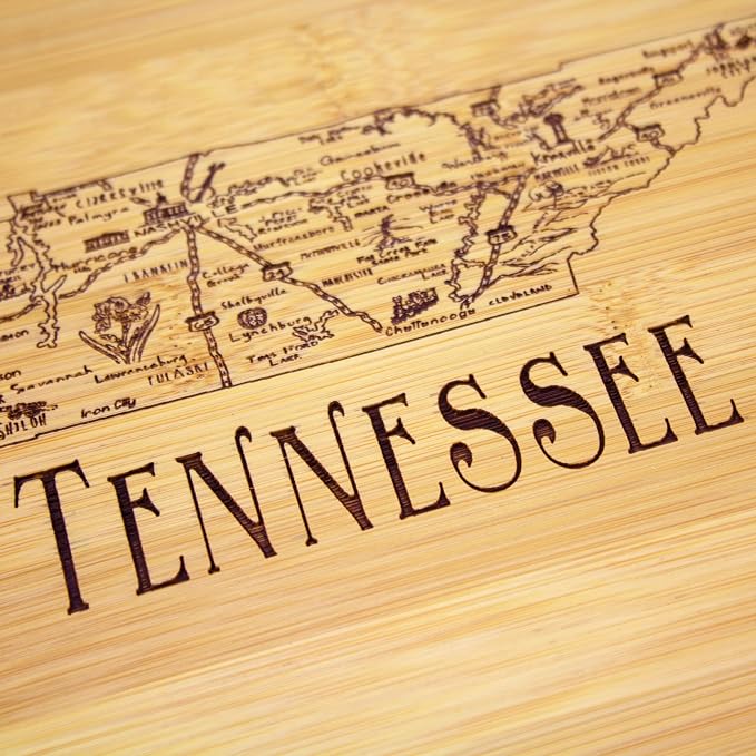 Totally Bamboo A Slice of Life Tennessee State Serving and Cutting Board, 11" x 8.75"