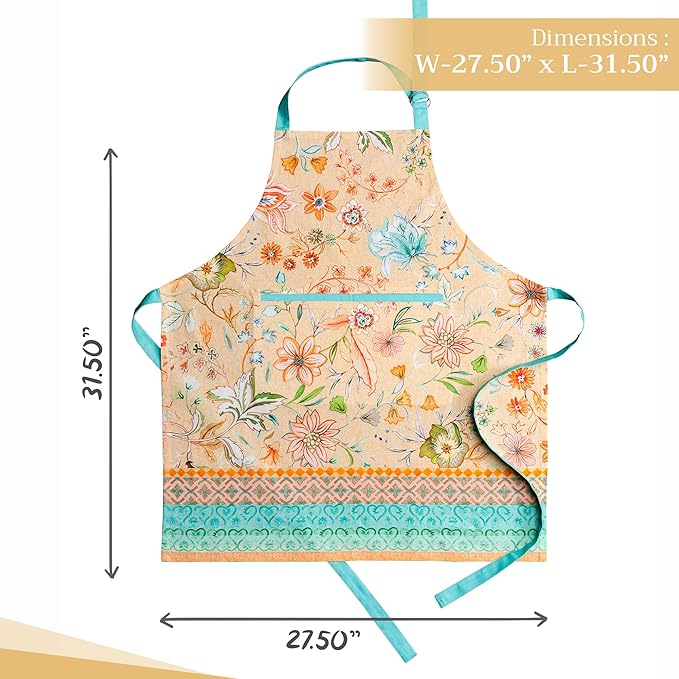 Maison d' Hermine 100% Cotton Apron for women with Pocket Kitchen Chef Apron for Men Cooking Spring Summer