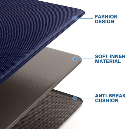 StepRite Kitchen Mats, 2PCS Kitchen Rugs, Cushioned Anti Fatigue Kitchen Mats for Floor, Non-Slip Standing Desk Mat, Waterproof Kitchen Rug Set for Kitchen, Floor, Office, 17.3"x30"+17.3"x59", Blue