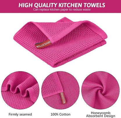 Nialnant 6 Pack Kitchen Towels, 100% Cotton Dish Cloth for Washing Dishes, Absorbent Quick Drying Dish Rags, Multipurpose Cleaning Rags-12x12 Inches