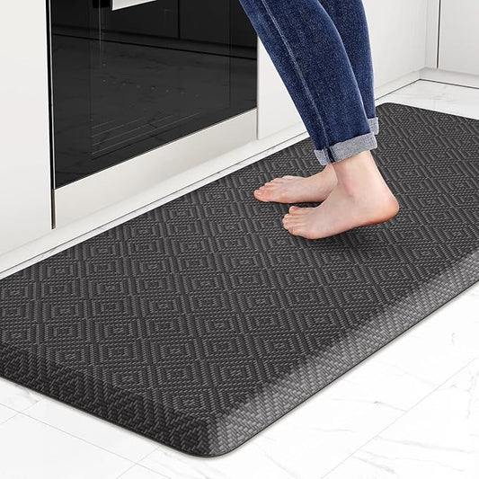 Mattitude Kitchen Mat Cushioned Anti-Fatigue Floor Mat Water Resistant Non-Slip Mats and Rugs Standing and Comfort Desk Mats for House Sink Office Laundry (Dark Grey, 17.3"x39")