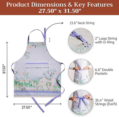 Maison d' Hermine 100% Cotton Apron for women with Pocket Kitchen Chef Apron for Men Cooking Spring Summer