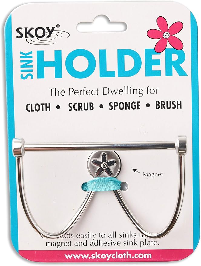 Skoy Cleaning Bundle - Cloth, Scrub, Green Towel and Sink Holder – Environmentally Friendly, Kitchen & Household Use, Plastic-Free Packaging, Great Gift Idea!