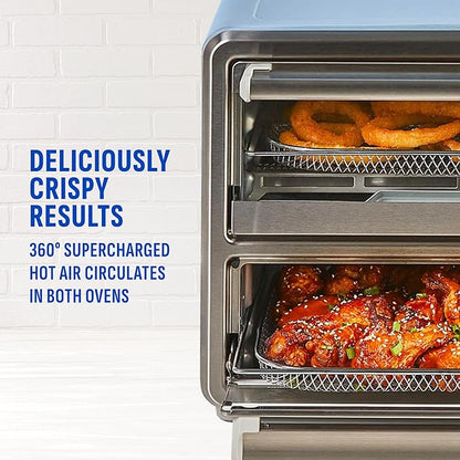 PowerXL SmartSynx Dual Door Oven, 8 Quick-Touch Cooking Presets including Air Fry, Toast, Bake, Broil, Reheat and More, Cook 2 Different Foods at the Same Time, Large Capacity & Adjustable Temperature