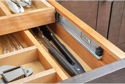 Rev-A-Shelf Maple Two-Tier Cutlery Replacement Drawer System w/BLUM Soft-Close for Face Frame Base Kitchen Cabinets, Kitchen Drawer Organizer, Min Opening Width of 21", 4WTCD-24HSC-1