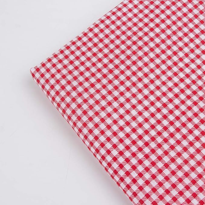 7 pcs 20" x 20" Cotton Fabric DIY Making Supplies Quilting Patchwork Fabric Fat Quarter Bundles DIY for Quilting Cotton Patchwork Cushions (Red, 20" x 20")
