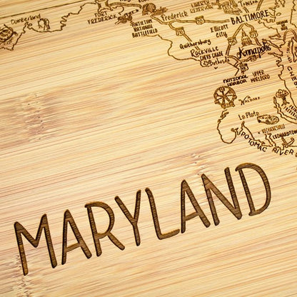 Totally Bamboo A Slice of Life Maryland State Serving and Cutting Board, 11" x 8.75"