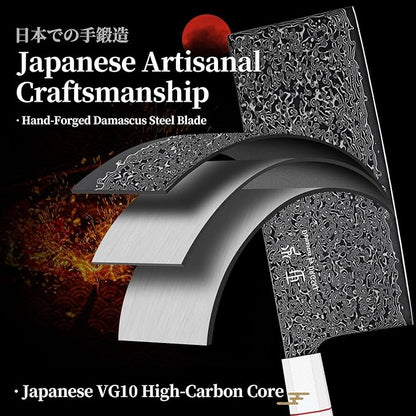 DRGSKL Damascus Meat Cleaver Knife - VG10 Butcher Knife for Meat Cutting - Kitchen Knives for Chopper Big Vegetables - Japanese G10 Handle - with Gift Box
